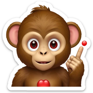 Monkey with middelfinger and a red indian dot sticker