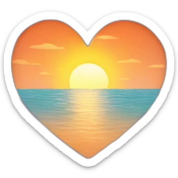 Sunrise and heart sticker