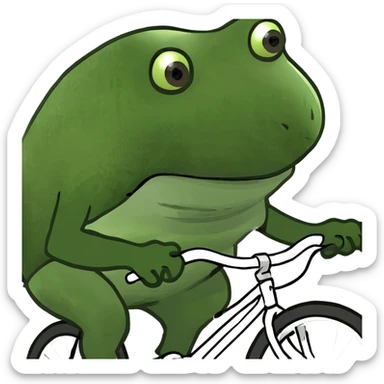 bufo riding a bike sticker