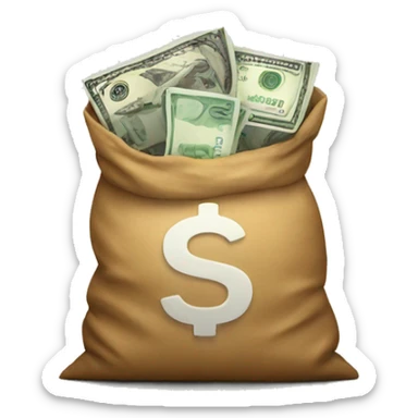 Money in a bag  sticker