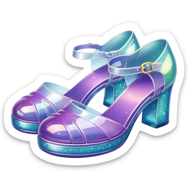 90’s glitter jelly shoes sticker