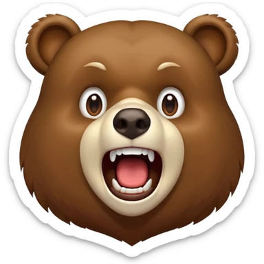 Screaming of excitement bear sticker