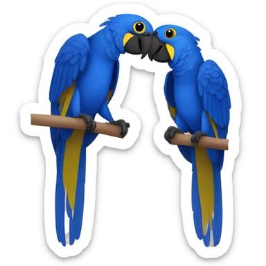 Hyacinth Macaw pair Full Body love each other sticker