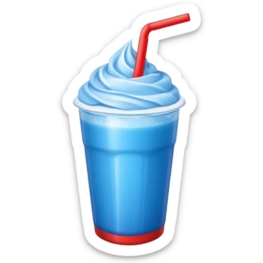 Blue slushie in a white and red cup sticker