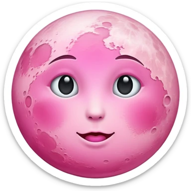 Pink moon with no face sticker