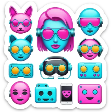 devops cyberpunk vaporwave hacker themed emoji pack sticker