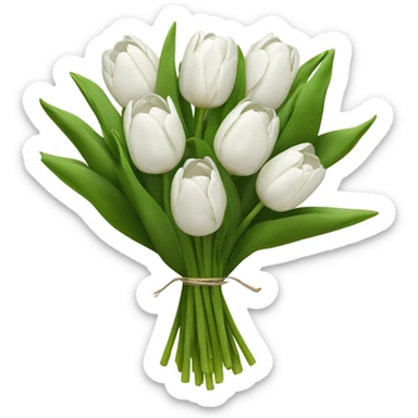 white tulip bouquet  sticker