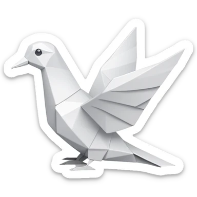 Dove origami minimalist  sticker