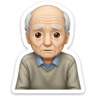 sitting weak old man  sticker