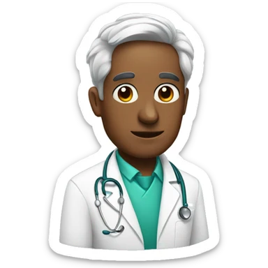 a doctor with the head is a parrot sticker
