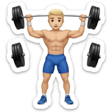 ligth man exercising with weights sticker