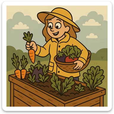 Change the woman's outfit to a raincoat and boots in a flat toon style. sticker