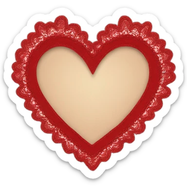 Red lace heart frame  sticker