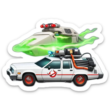 Ghostbusters ECTO-1 as a DeLorean sticker