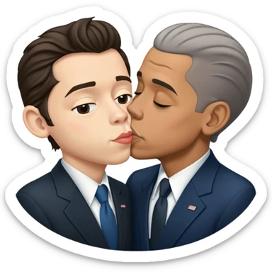 obama kissing harry styles sticker