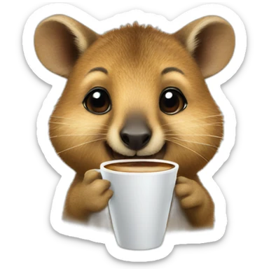 quokka wallaby with coffee sticker