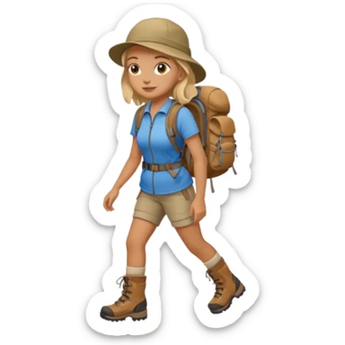 Hiking girl sticker