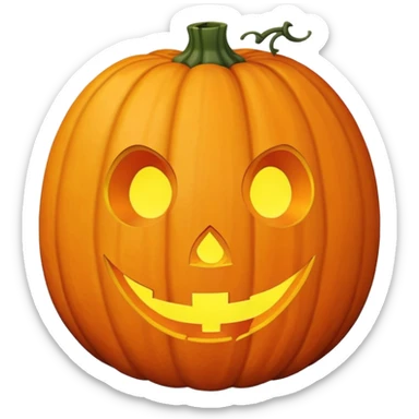realistic sweet pumpkin fruit, no face, no jack-o-lantern features sticker
