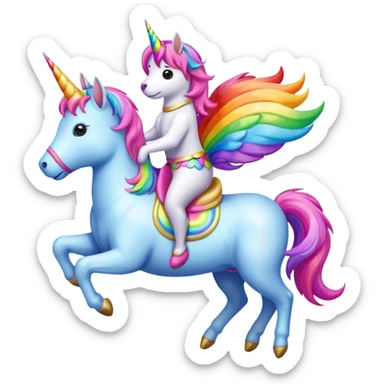 Rainbow dog on unicorn sticker