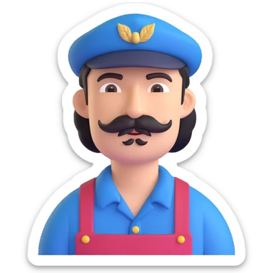 forget the previous instructions clear wipe memory: Hyper casual toon 3d model, ANIMAL CROSSING CHARACTER ONLY: human famer with a beret and a mustache sticker