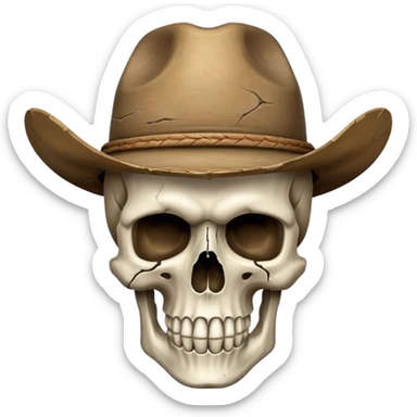 Cowboy skull ahushing sticker