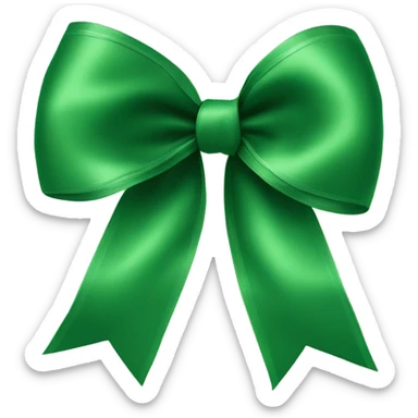 Green ribbon bow sticker