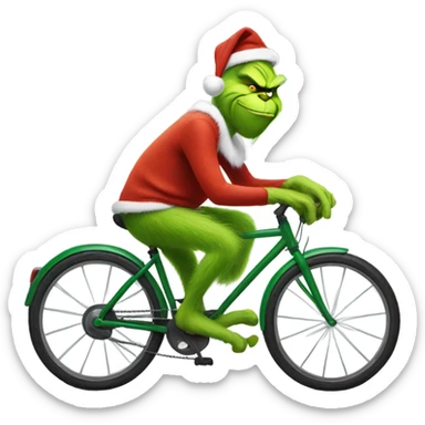 Grinch on a bike sticker