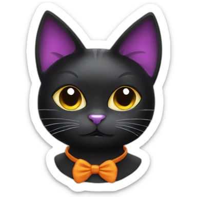 a black cat disguise in halloween costume sticker