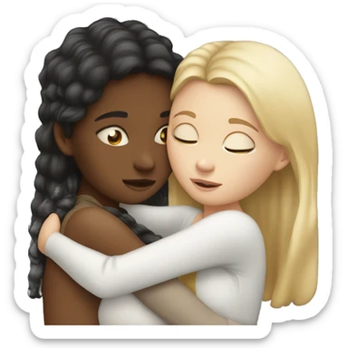 Two white girls cuddling sticker