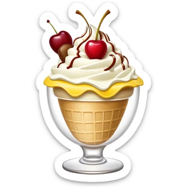 banana split ice cream sundae   sticker