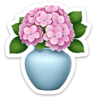 Pink Pastel Aesthetic Hydrangeas In A Vase sticker