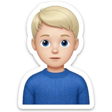 Young boy shimmering in the cold wearing sweater sticker