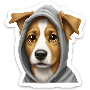 aussie dog wearing a hoodie sticker