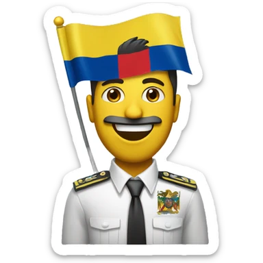 Persona celebrando con la bandera de colombia sticker