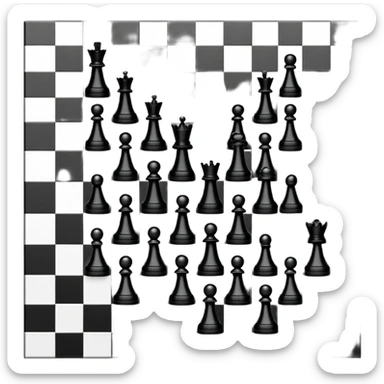 chess board with strictly black and white squares only, no other colors, no chess pieces, just alternating black and white squares sticker