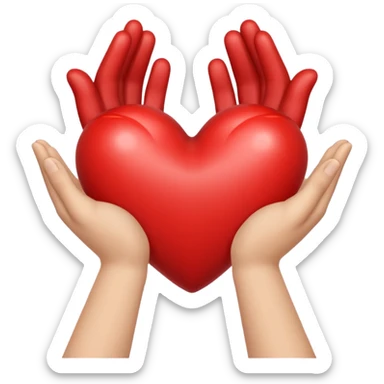 Heart hands sticker