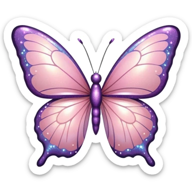 Light pink glitter butterfly emoji sticker