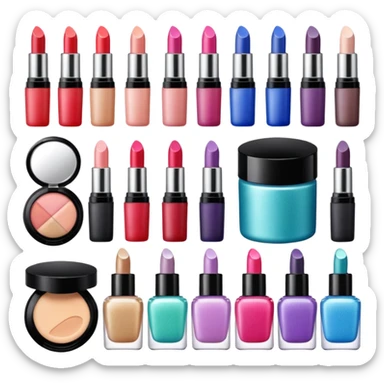 cosmetics, makeup items, beauty products sticker