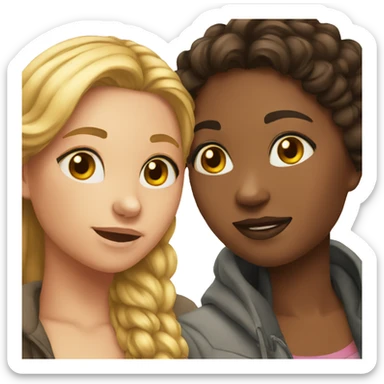  Two girl friends together  sticker