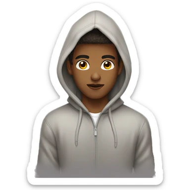 young man with brown eyes and fashionable haircut in hoodie sticker