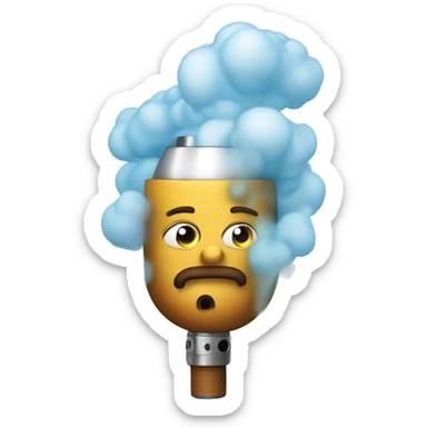 puffing a vape sticker