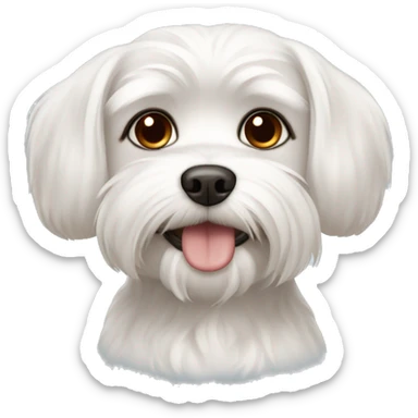 Maltese dog with brown ears sticker
