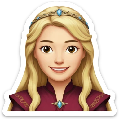 Cersei Lannister smile smirk from Games of throne character face only younger sticker