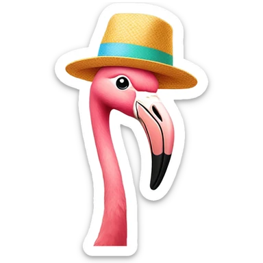 flamingo wearing hat sticker