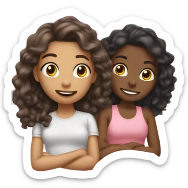 Two girls sleepover sticker
