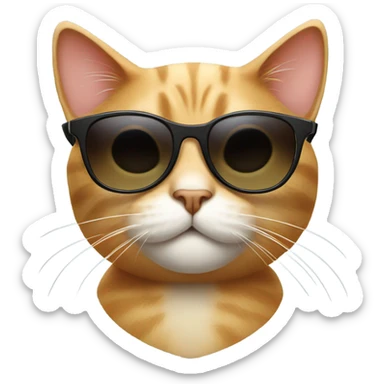Cat with sunglasses sticker