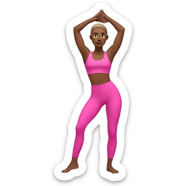 doing mat pilates with pink Legging sticker