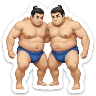 Two sumo wrestlers bowing to each other sticker