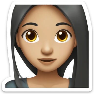 dark straight long hair south east asian girl sticker