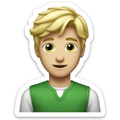 A young guy with green eyes and blond hair. sticker